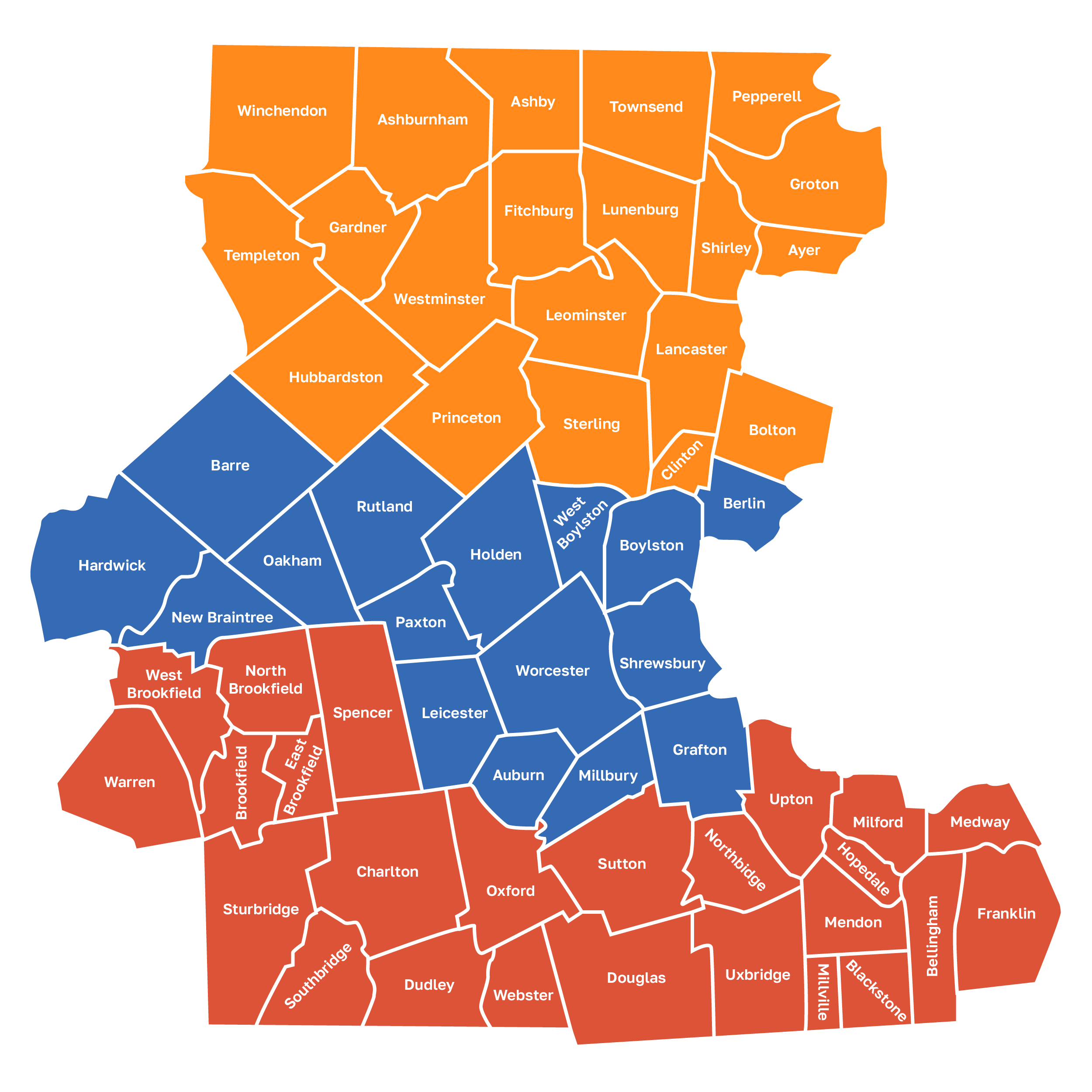 Senior Connection - Senior Service Area Map in Central Massachusetts